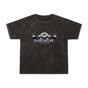 Heick Fitness Mineral Wash T-Shirt, Unisex Workout Tee, Vintage Style Gym Shirt, Fitness Gift, Casual Fitness Apparel